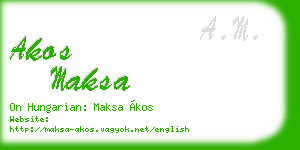 akos maksa business card